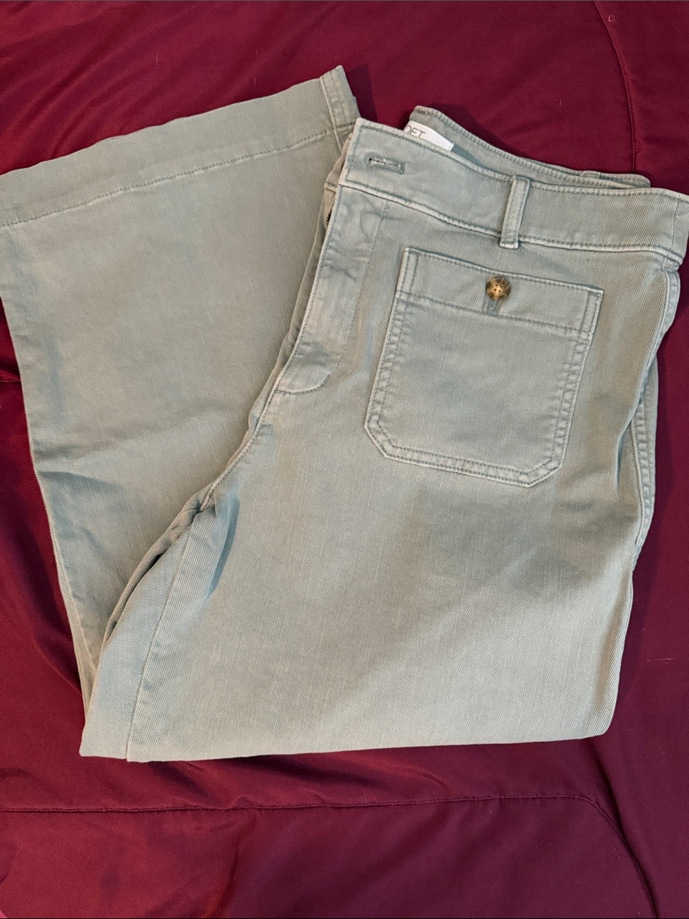 LOFT Wide-Leg Pants in Sage Green